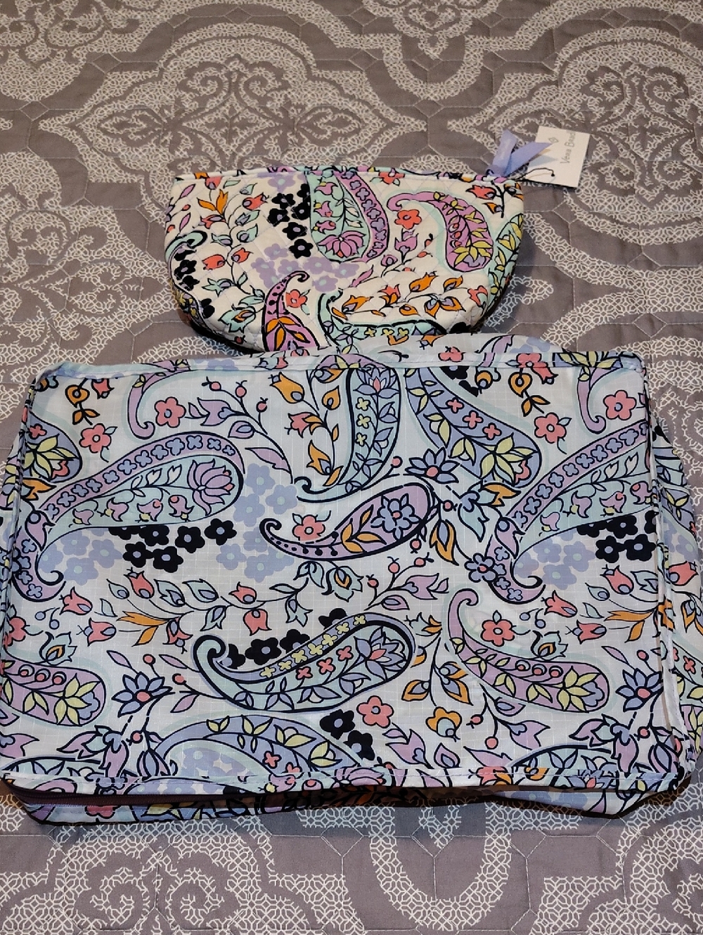 NWT Vera Bradley Maddalena Paisley Cosmetic Bag And Three Packing Cubes - Picture 2 of 9